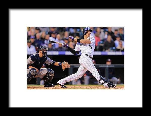 National League Baseball Framed Print featuring the photograph Carlos Gonzalez by Doug Pensinger
