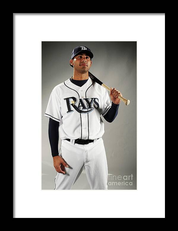 Media Day Framed Print featuring the photograph Carlos Pena by Nick Laham