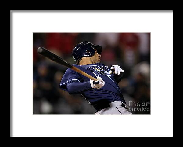 American League Baseball Framed Print featuring the photograph Carlos Pena by Stephen Dunn
