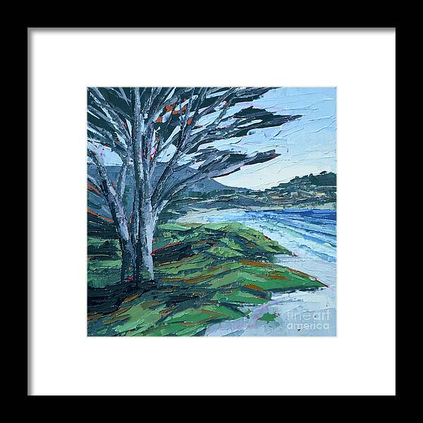 Monterey Framed Print featuring the painting Carmel Beach by PJ Kirk