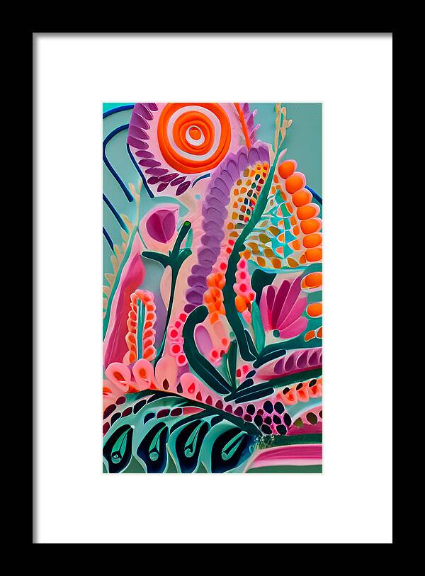 Carnival Framed Print featuring the digital art Carnival No1 by Bonnie Bruno