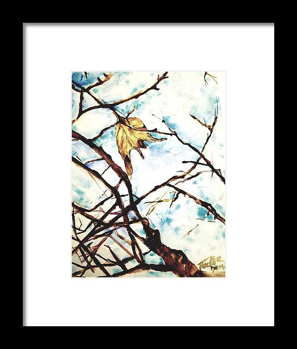 Leaves Framed Print featuring the painting Carolina Falls by Julie TuckerDemps