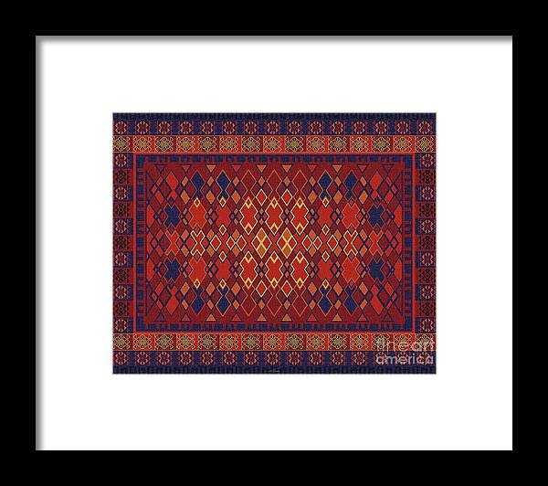 Carpet Framed Print featuring the digital art Carpet-102 by Mehran Akhzari