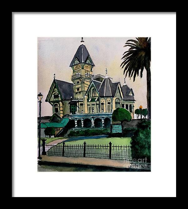 Eureka Ca Framed Print featuring the painting Carson Mansion by John West