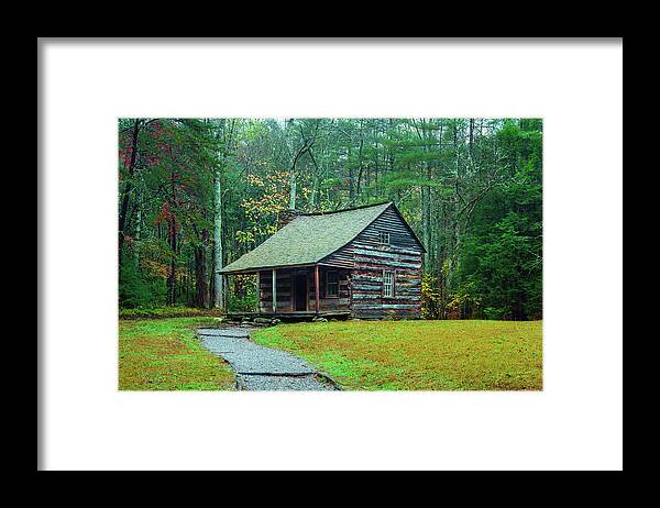 Cade's Cove Framed Print featuring the photograph Carter Shield's Cabin by Darrell DeRosia