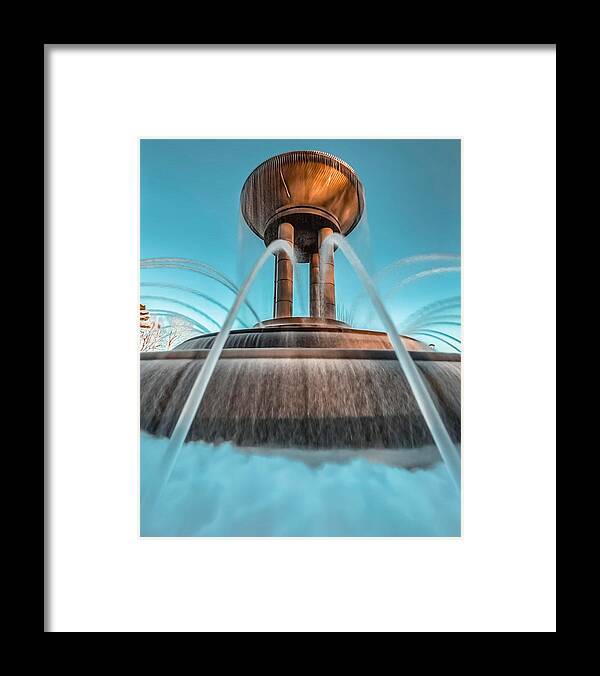 Cary Framed Print featuring the photograph Cary Water Fountain by Rick Nelson
