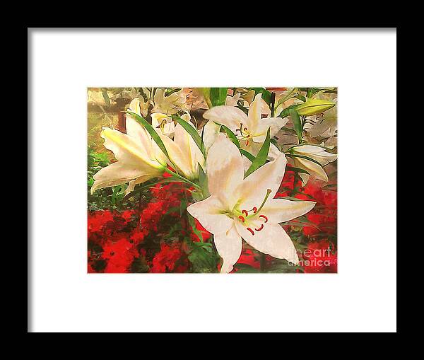 Casa Blanca Lilies Framed Print featuring the photograph Casa Blanca Lilies in Golden Light by Sea Change Vibes
