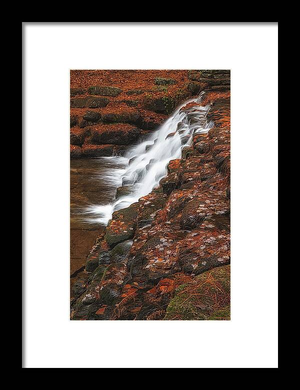 Waterfall Framed Print featuring the photograph Cascade And Fall Foliage by Susan Candelario