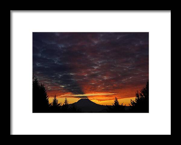Mount Rainier Framed Print featuring the photograph Casting Shadows by Peter Mooyman