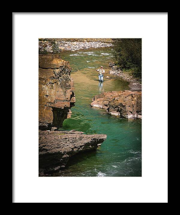 River Framed Print featuring the photograph Casting to Trout on the Bighorn River by Phil And Karen Rispin