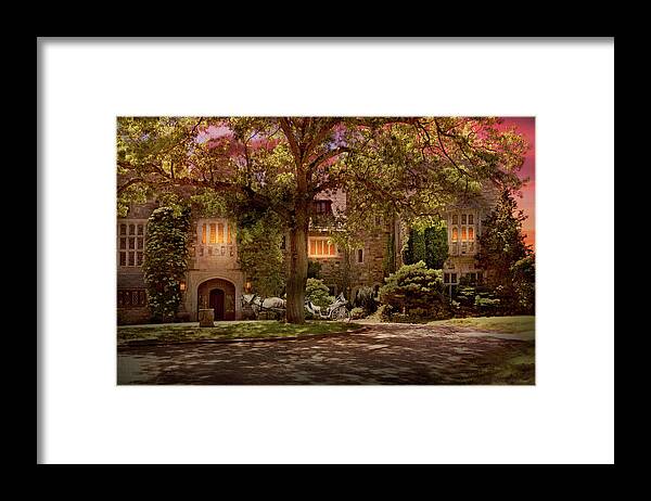Manor Framed Print featuring the photograph Castle - A Night at the Grand Manor by Mike Savad