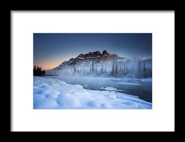 Scenics Framed Print featuring the photograph Castle Mountain Winter by Dan_prat