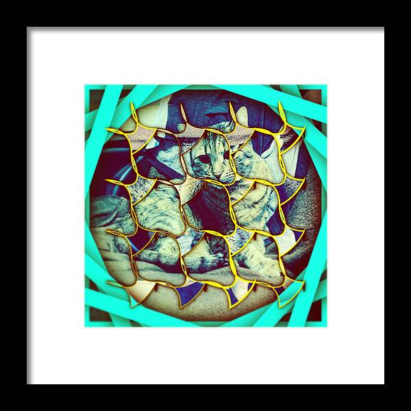 Abstract Framed Print featuring the digital art Cat 2 by Marko Sabotin