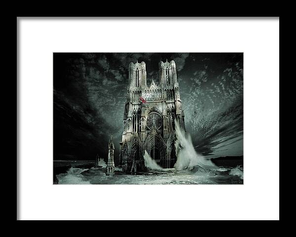 Reims Framed Print featuring the digital art Cathedral of Notre-Dame, Our Lady Reims by George Grie