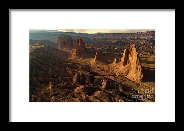 Cathedral Valley Framed Print featuring the photograph Cathedral Valley Sunset by Keith Kapple