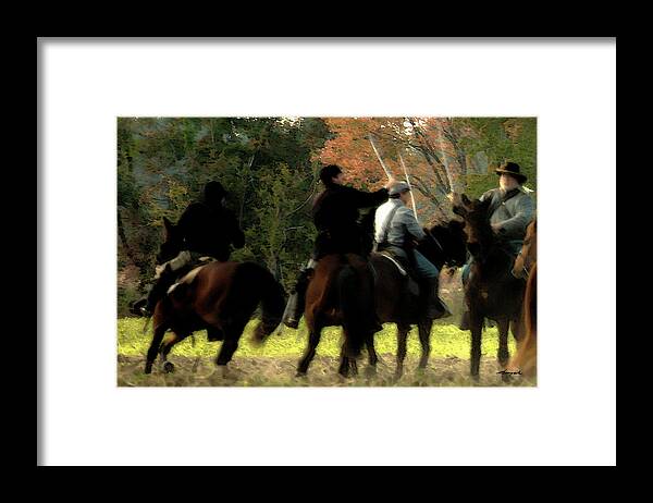 Color Framed Print featuring the photograph Cavalary Attack by Alan Hausenflock