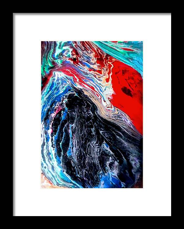 Cave Framed Print featuring the painting Cave Dweller by Anna Adams