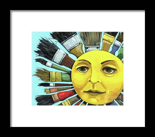 Cbs Sunday Morning Framed Print featuring the painting CBS Sunday Morning Sun Art by Linda Apple