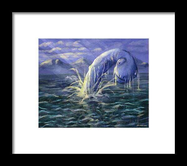 Sea Framed Print featuring the digital art Cecil Surfaces by Larry Whitler