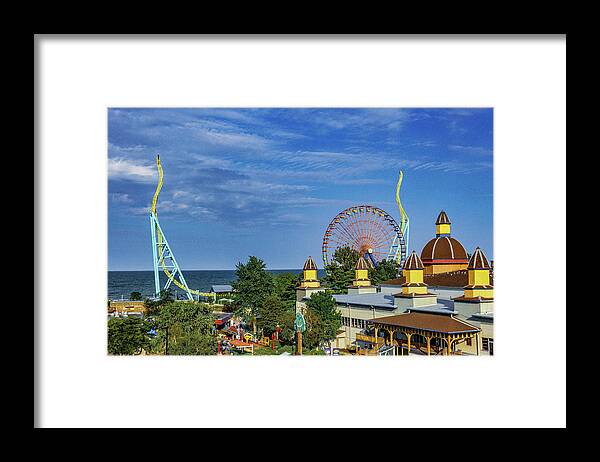 Cedar Point Framed Print featuring the photograph Cedar Point Amusement Park The Wicked Twister 2021 Sandusky Ohio by Dave Morgan