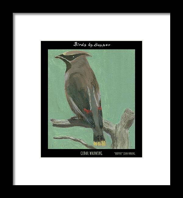 Bird Framed Print featuring the painting Cedar Waxwing by Tim Nyberg