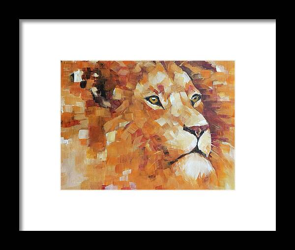 Semi Abstract Framed Print featuring the painting Cedric by Arti Chauhan