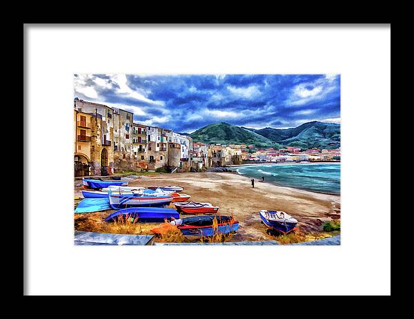 Italy Framed Print featuring the photograph Cefalu Waterfront by Monroe Payne
