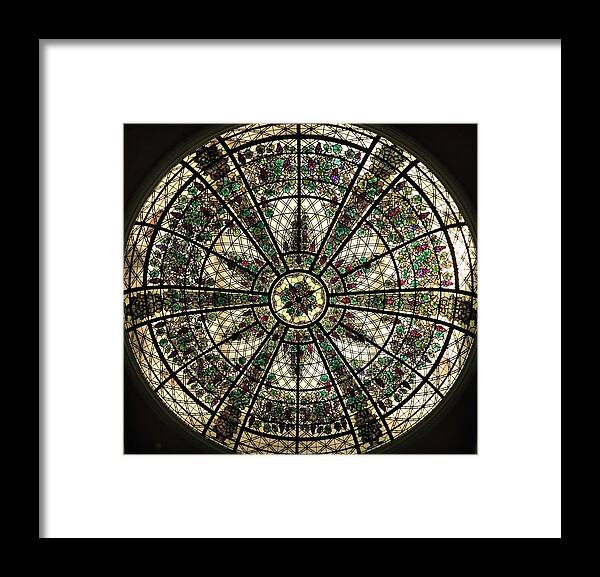 Casa Loma Castle Framed Print featuring the photograph Ceiling Dome in Casa Loma by Mingming Jiang