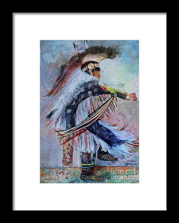 Native American Framed Print featuring the painting Grass Dance by Lucy LeMay