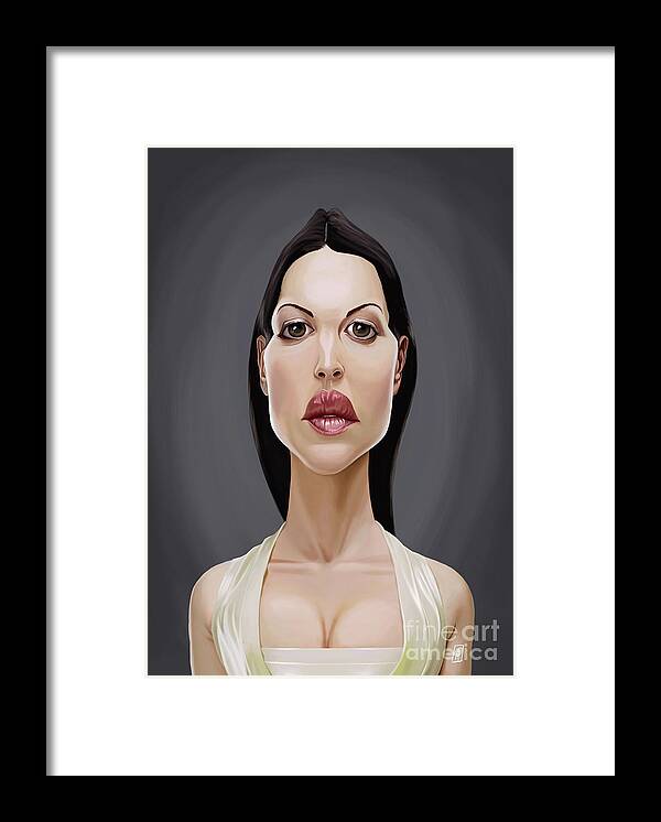 Illustration Framed Print featuring the digital art Celebrity Sunday - Monica Bellucci by Rob Snow