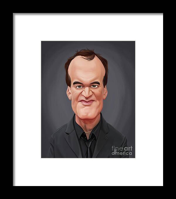 Illustration Framed Print featuring the digital art Celebrity Sunday - Quentin Tarantino by Rob Snow