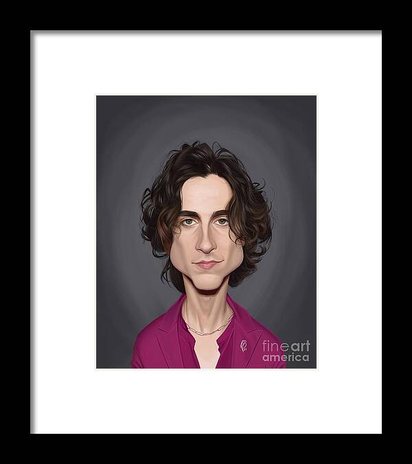 Illustration Framed Print featuring the digital art Celebrity Sunday - Timothee Chalamet by Rob Snow