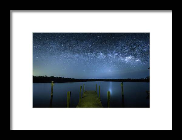 Milky Way Framed Print featuring the photograph Celestial Waters by Mark Andrew Thomas
