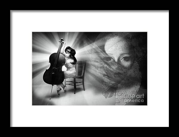 Woman Framed Print featuring the photograph Celloista Noir by Jack Torcello