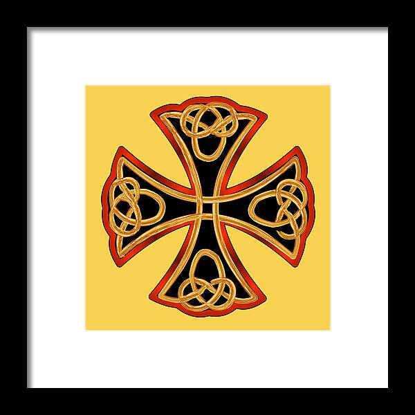 Britian Framed Print featuring the photograph Celtic Cross In Yellow by Theresa Tahara