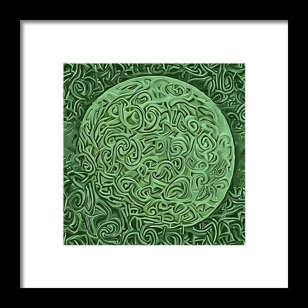 Digital Framed Print featuring the digital art Celtic Moon by Cindy's Creative Corner