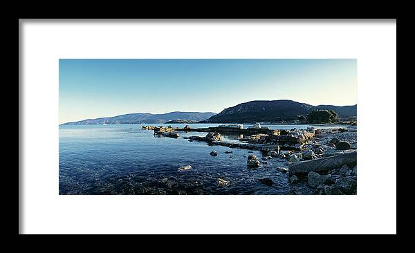  Framed Print featuring the photograph Cenchrea, the eastern port of ancient Corinth by Ioannis Konstas