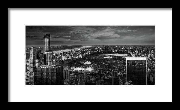 Black And White Framed Print featuring the photograph Central Park in Winter by Serge Ramelli