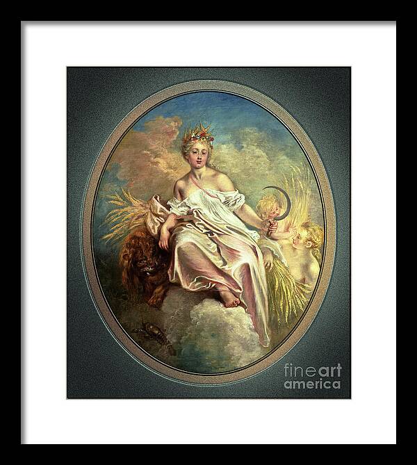 Ceres Framed Print featuring the painting Ceres by Antoine Watteau Old Masters Reproduction by Rolando Burbon