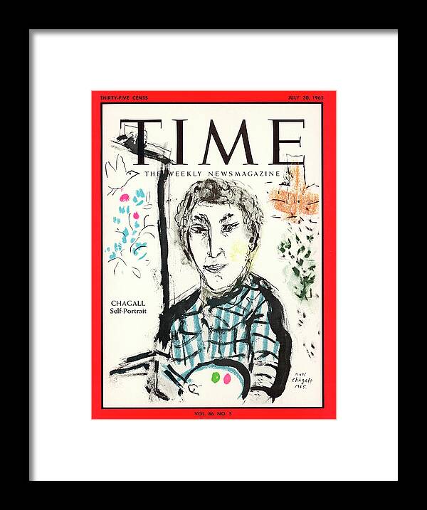 Marc Chagall Framed Print featuring the photograph Chagall Self-Portrait by Marc Chagall