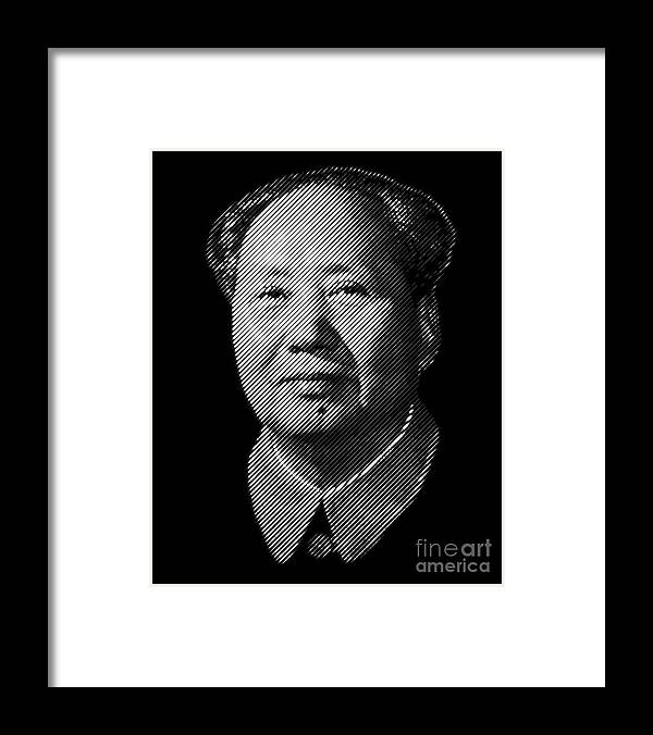 Mao Framed Print featuring the digital art Chairman Mao Zedong, portrait by Cu Biz