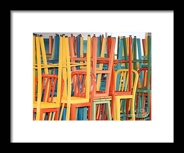 Abstract Photography Framed Print featuring the photograph Chairs by Janice Drew