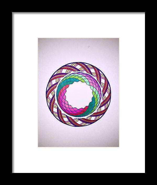Spiral Framed Print featuring the drawing Chakra Series #5a by Steve Sommers