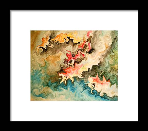 Abstract Painting Framed Print featuring the digital art Chaos by Stacie Siemsen