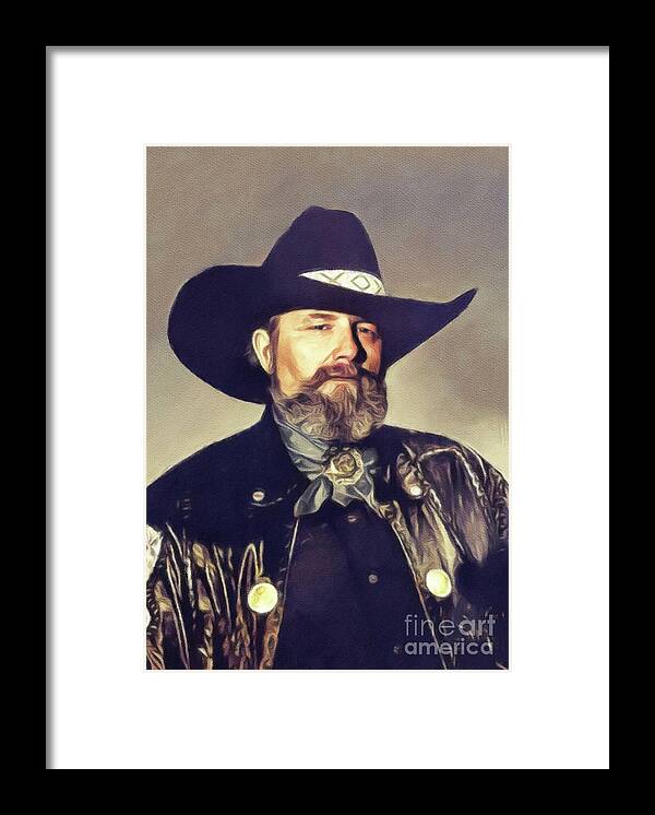 Charlie Framed Print featuring the painting Charlie Daniels, Music Legend by Esoterica Art Agency