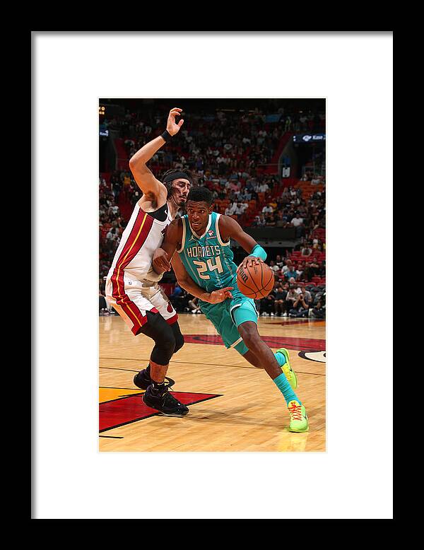 Nba Pro Basketball Framed Print featuring the photograph Charlotte Hornets v Miami Heat by Issac Baldizon