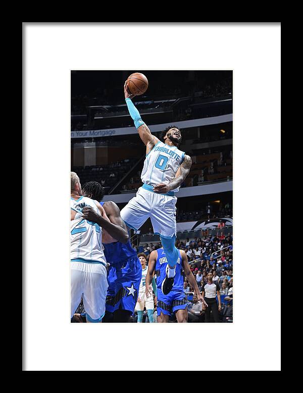 Miles Bridges Framed Print featuring the photograph Charlotte Hornets v Orlando Magic by Gary Bassing