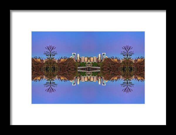 Charlotte Framed Print featuring the digital art Charlotte Skyline - weird effect by SnapHappy Photos
