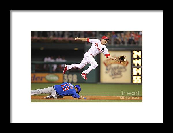 Citizens Bank Park Framed Print featuring the photograph Chase Utley and Starlin Castro by Hunter Martin