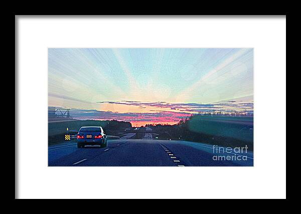 Pink Clouds Framed Print featuring the mixed media Chasing Pink Clouds by Diamante Lavendar